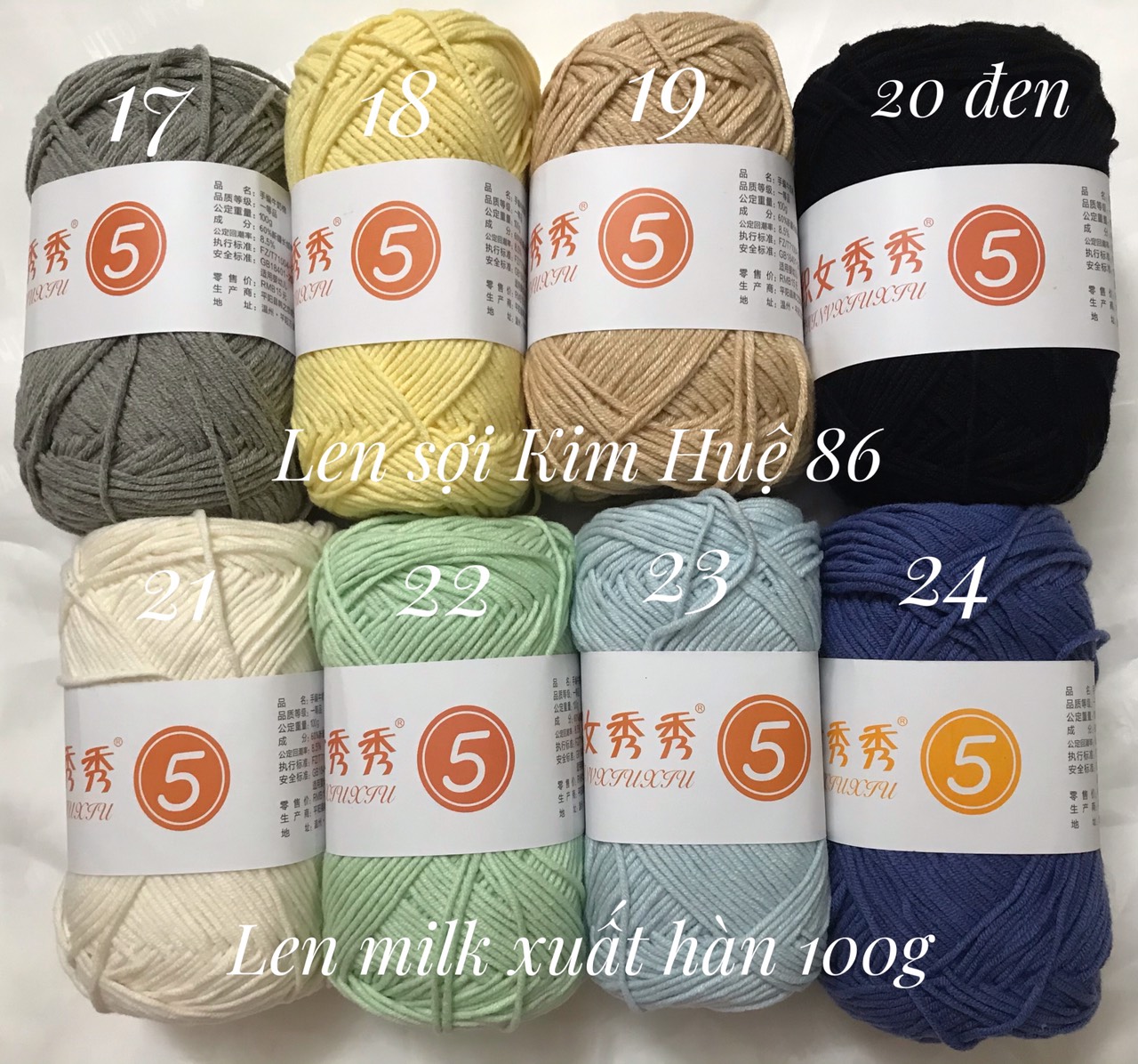 Len milk xuất hàn ( từ màu 21 đến màu 40)