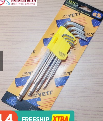 Bộ lục giác đầu bi 9 cây yeti