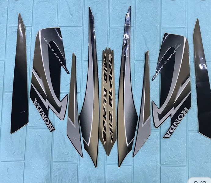 Bộ tem 3 lớp xe airblade thái đời 2008-2009 - màu nâu xám