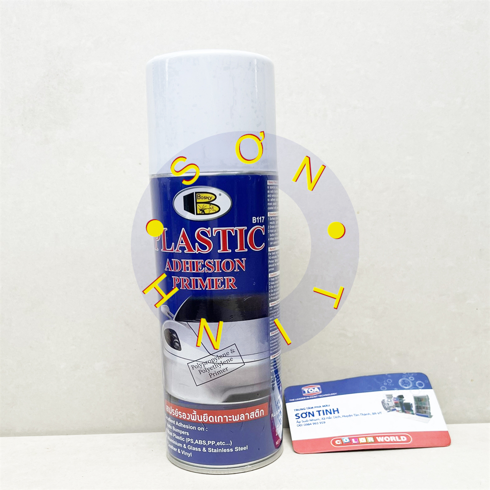 Sơn lót nhựa dạng xịt Sơn lót vỏ xe Bosny plastic Primer sơn nhựa