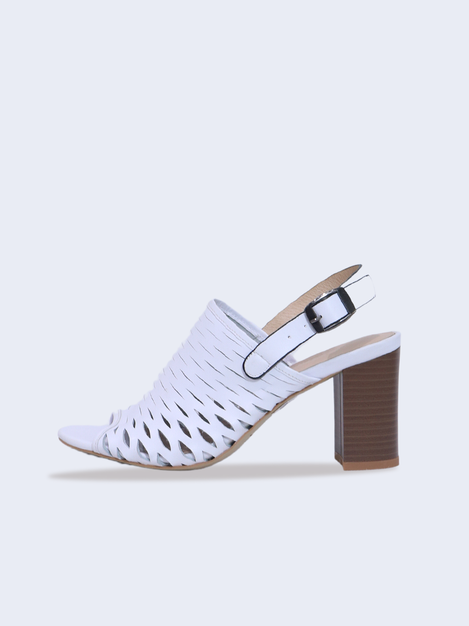 Giày Sandal gót trụ 7cm da thật cắt lazer SE01- SALSA
