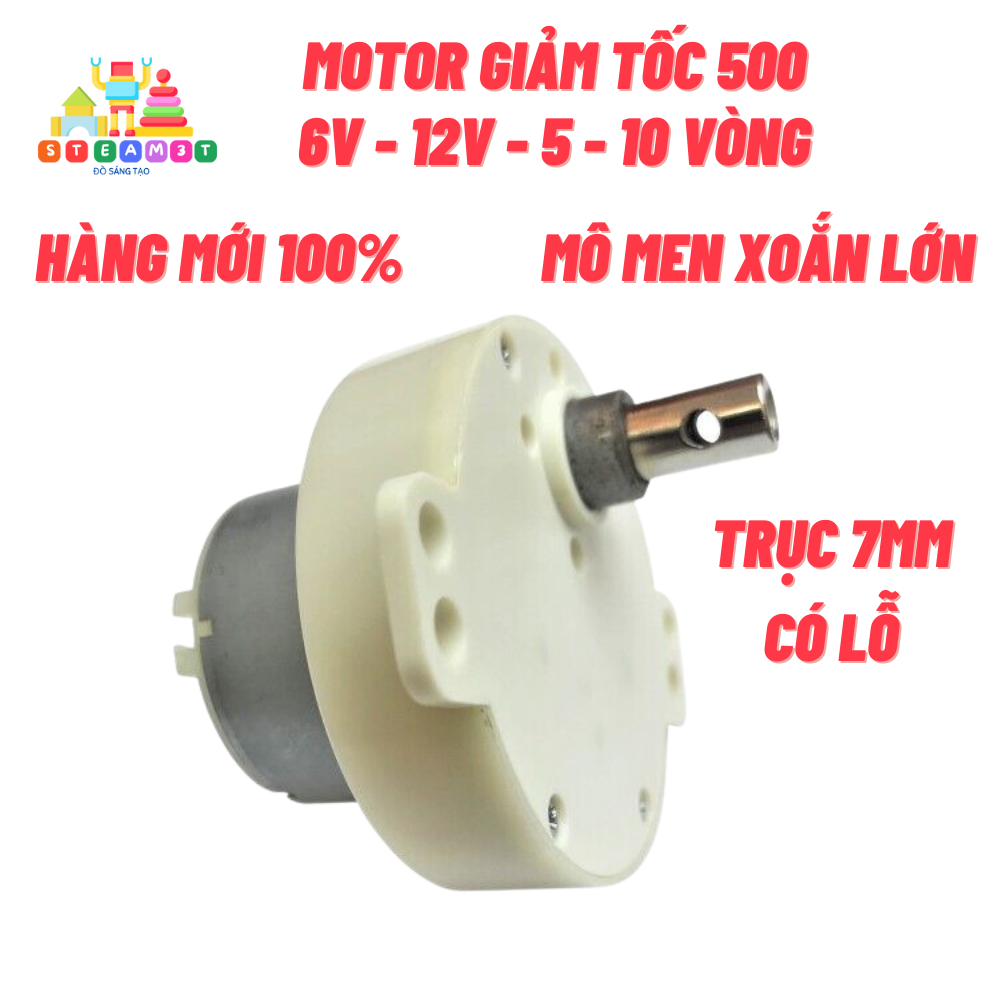 [HCM]Motor mô tơ giảm tốc mini 500 bánh răng kim loại nhựa 6v - 12v tốc độ chậm 5 - 10 vòng trục ren - LK0330
