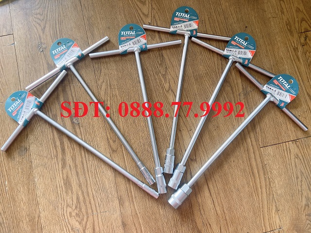 8-19mm tuýp chữ t đủ số tay vặn khẩu chữ t vặn đai ốc e cu lục giác total thép cr-v mạ crom thtsw0806