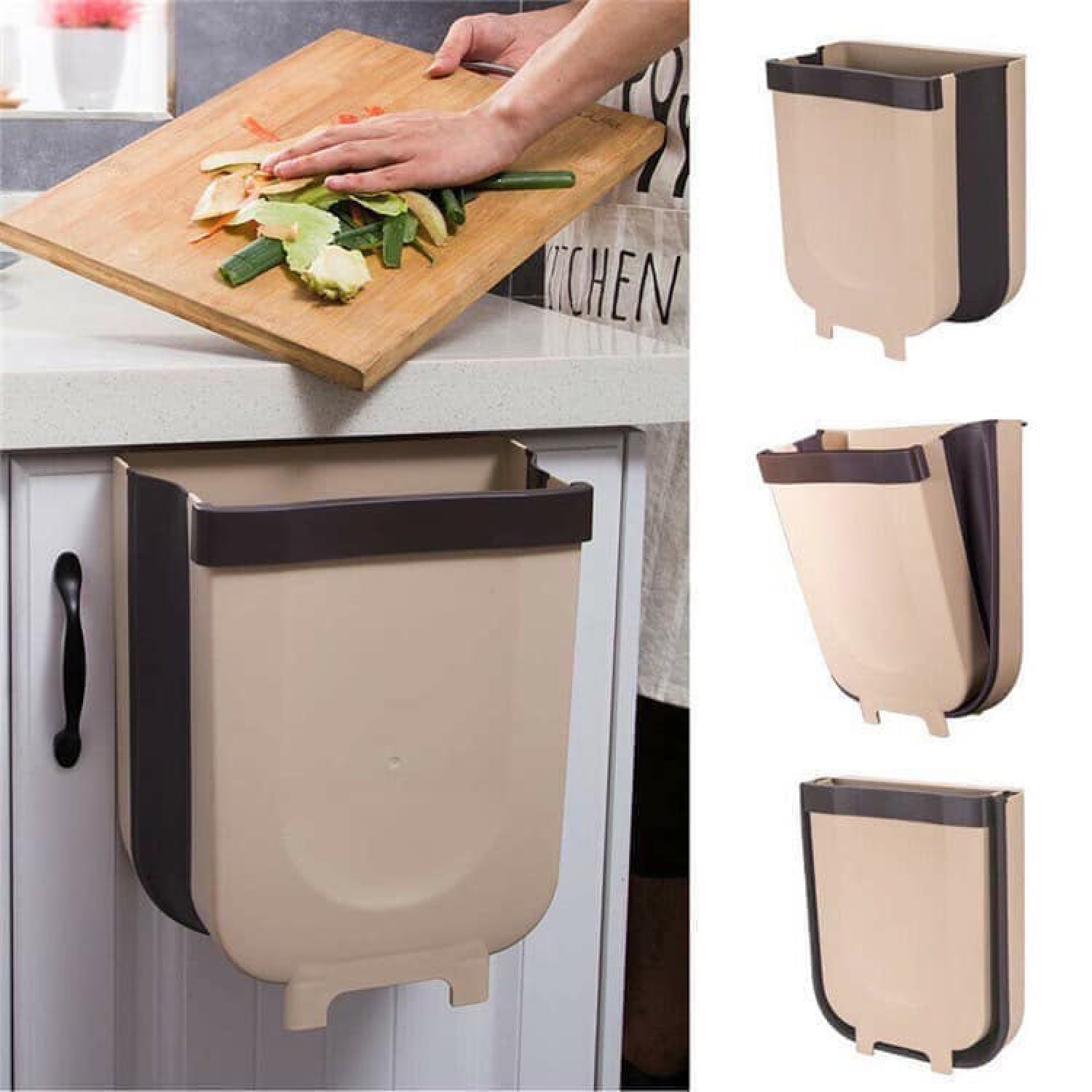 Thùng rác gấp gọn thông minh treo tủ tiện lợi nội thất sắp xếp nhà bếp-Thùng rác xếp gọn thông minh- Hộp đựng rác chịu lực gọn gàng dễ lắp ráp di dời