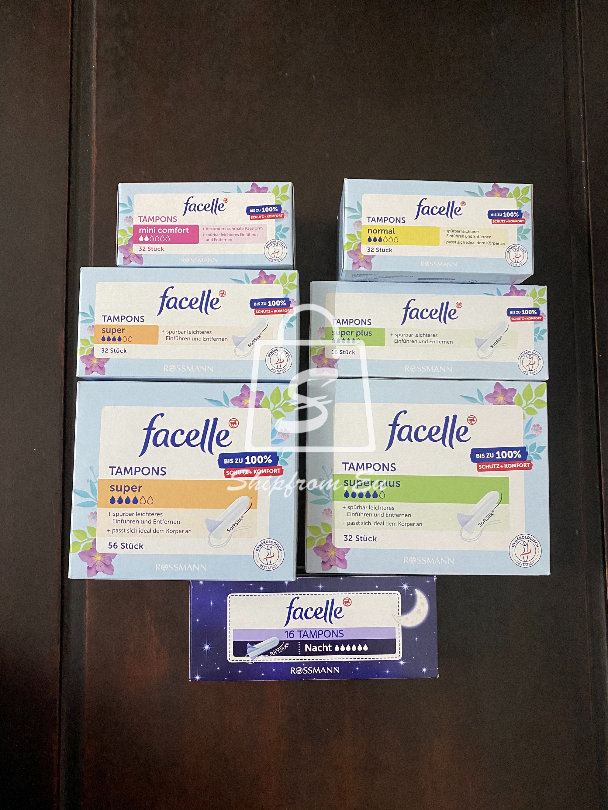 Tampon mẫu mới - Tampons Facelle đủ size chuẩn Đức
