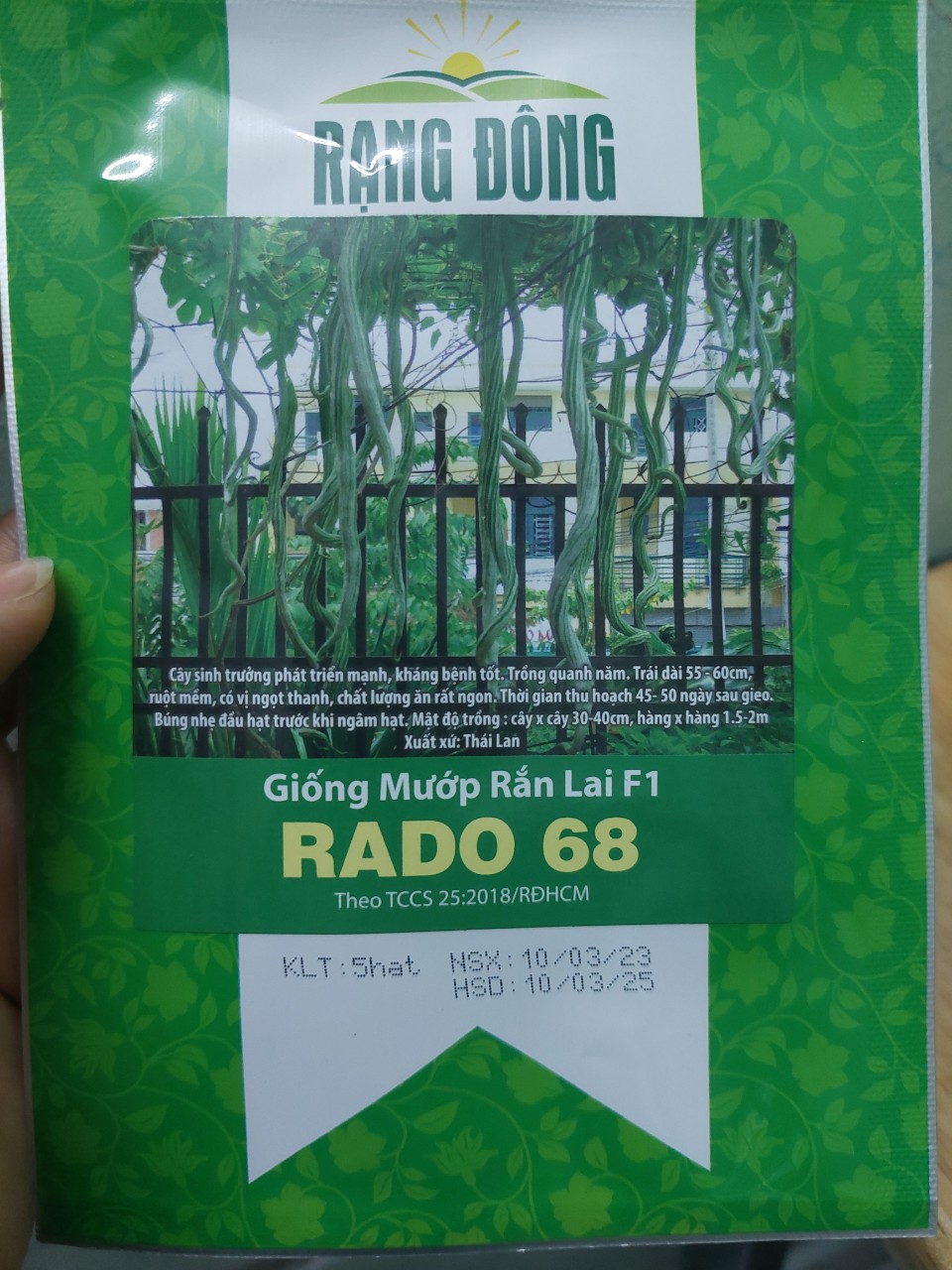 [Seeds] Hạt giống mướp rắn lai f1 Rado 68, đóng gói 5 hạt