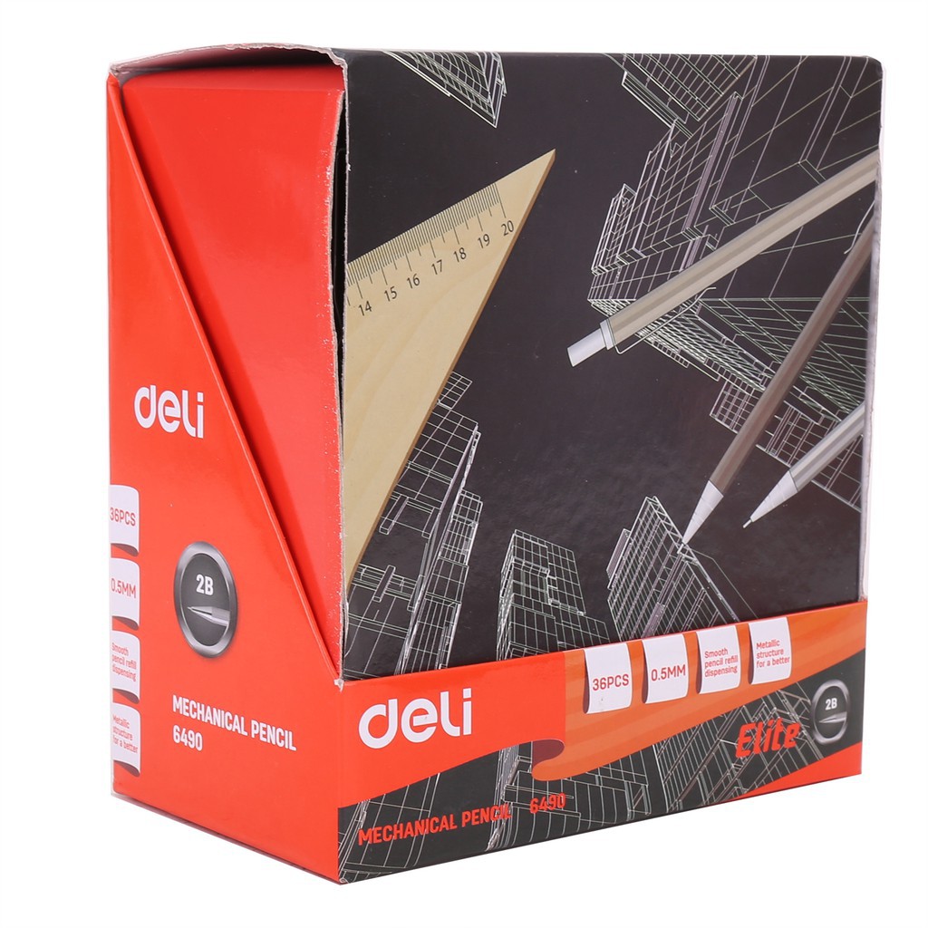 Bút chì kim 0.5mm Deli E6490 Bạc/Nâu