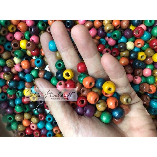 Hạt gỗ nhỏ 1,2cm lỗ to