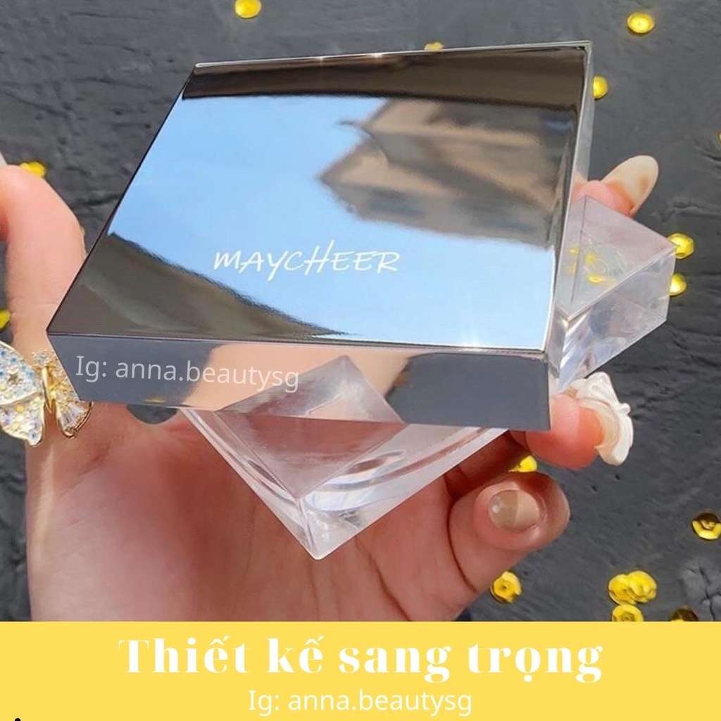 Phấn phủ kiềm dầu dạng bột phấn phủ có kim tuyến Maycheer