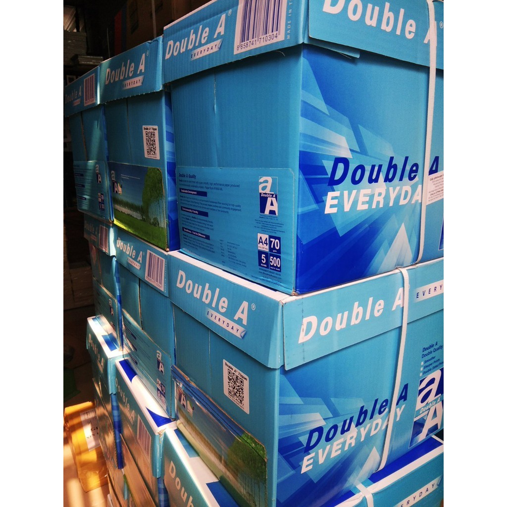 5 Tập Giấy Double A A4 Đl 70 Gsm