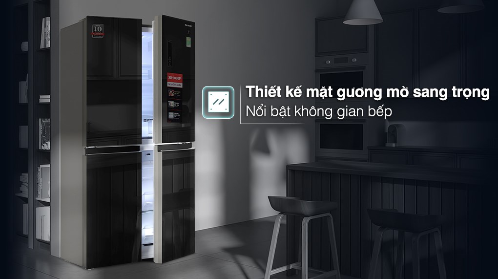 [TRẢ GÓP 0%] Tủ lạnh Sharp Inverter SBS 401 lít SJ-FXP480VG-BK (Giá áp dụng giao nội thành HN, HCM& các tỉnh liên hệ shop)