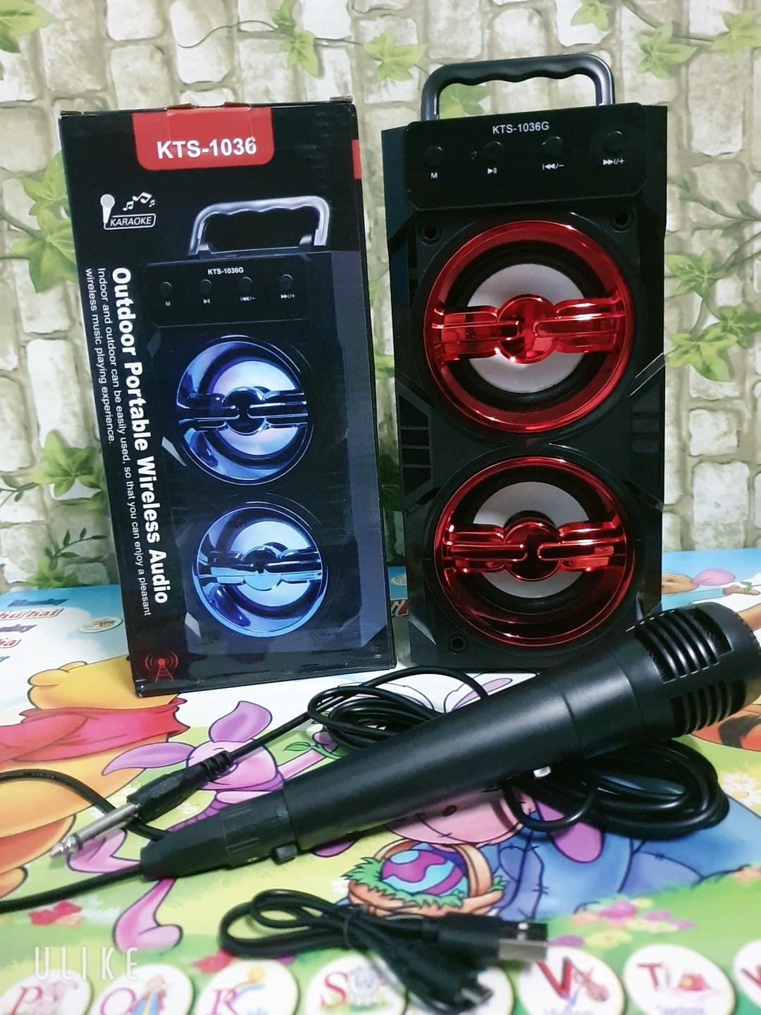 🔴ÂM CỰC ẤM🔴LOA KARAOKE BLUETOOTH KTS-1036 - TẶNG KÈM MICRO DÂY(CÓ ECHO)
