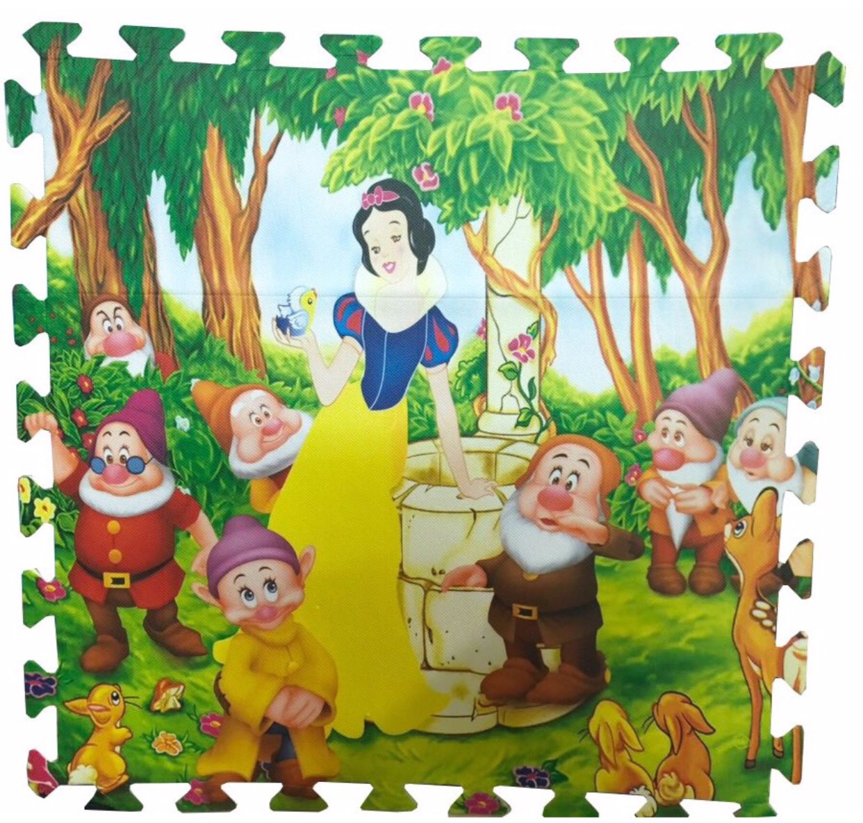 BỘ THẢM XỐP LÓT SÀN GỒM 4 TẤM, KÍCH THƯỚC 60X60 CM/ TẤM HÌNH CÔNG CHÚA BẠCH TUYẾT VÀ NÀNG TIÊN CÁ GHÉP LẠI