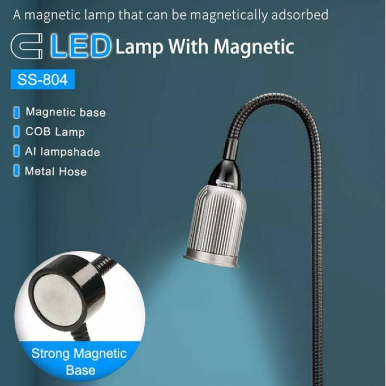 Đèn led kỹ thuật thân vỏ kim loại đế nam châm