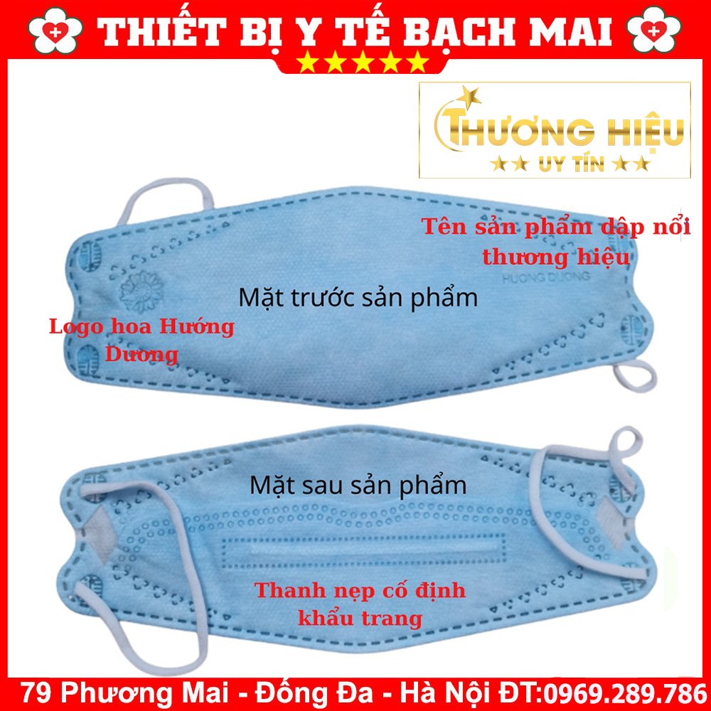 [Mới] Khẩu Trang Y Tế 4 Lớp Cao Cấp Hướng Dương - Kháng Bụi Siêu Mịn, Ngăn Ngừa Vi Khuẩn [10 Chiếc/1 Túi]