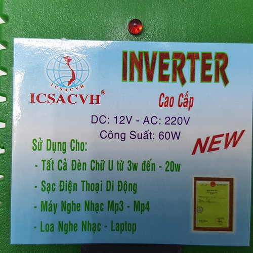 Bộ đổi điện 12V Sang 220V - 60W - ICSACVH-60W