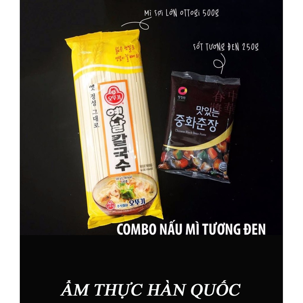 [KoreanMart] (COMBO MÌ TƯƠNG ĐEN) 500GR MÌ SỢI LỚN OTTOGI + 250GR SỐT TƯƠNG ĐEN