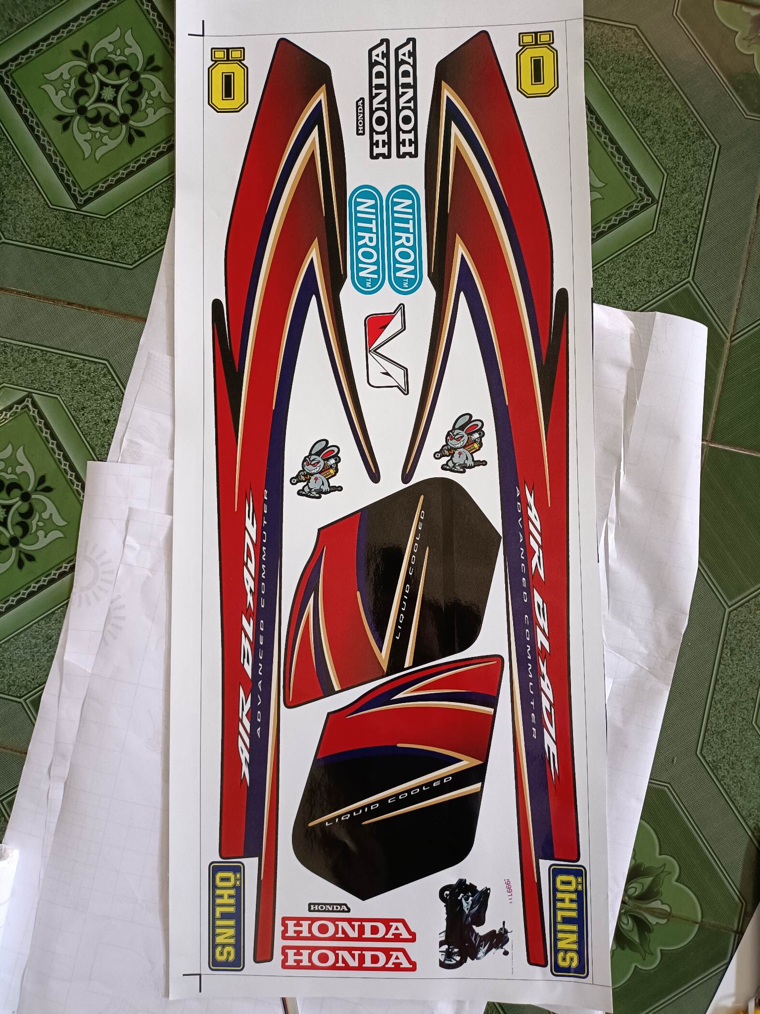 tem rời dán xe AB 2009 đỏ đen