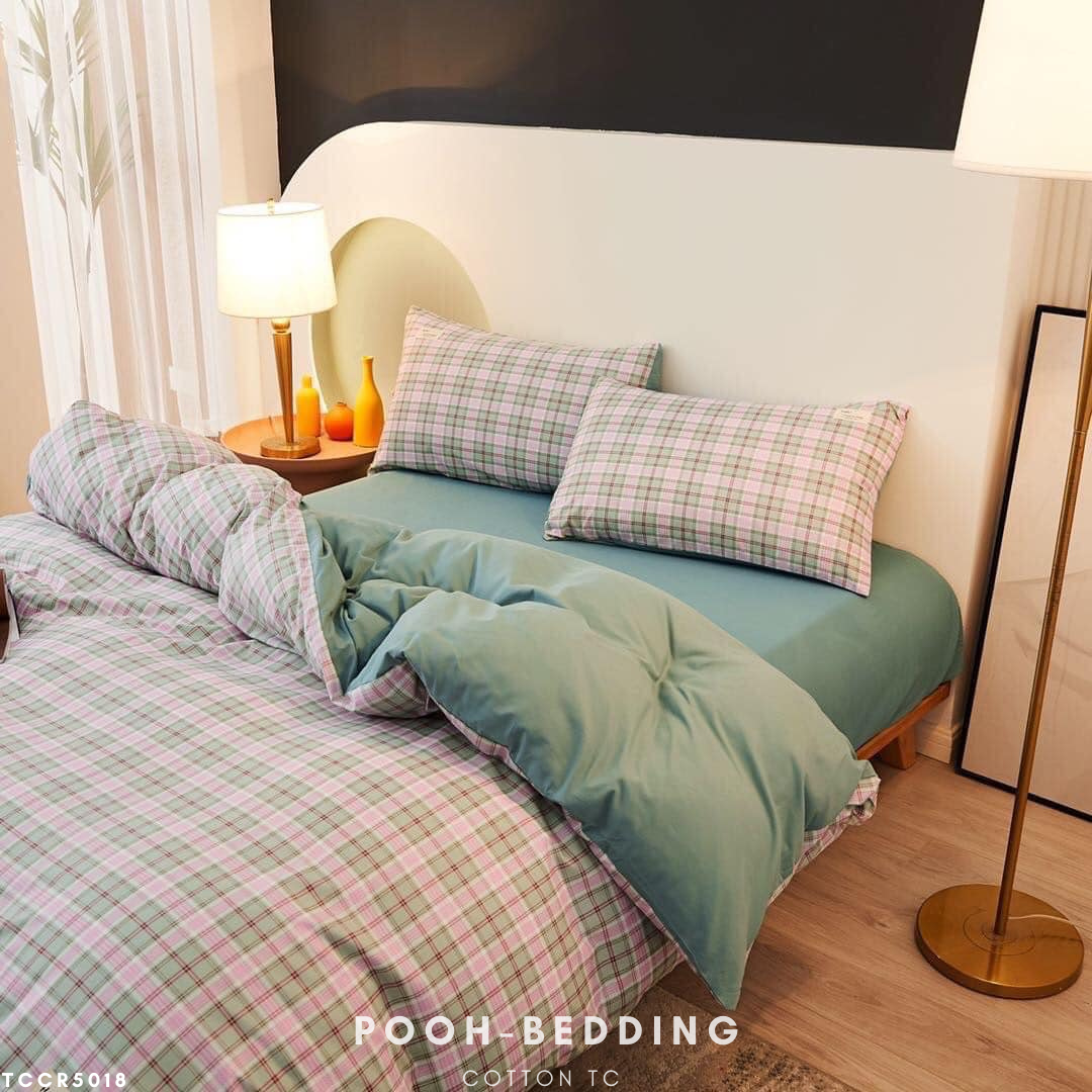 SET CHĂN GA COTTON TC CARO KẺ HỒNG