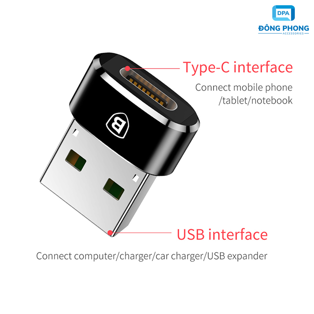 Đầu Chuyển USB Type A Sang USB Type C Tốc Độ Cao Baseus (USB Type C to Type A Adapter/ Converter)