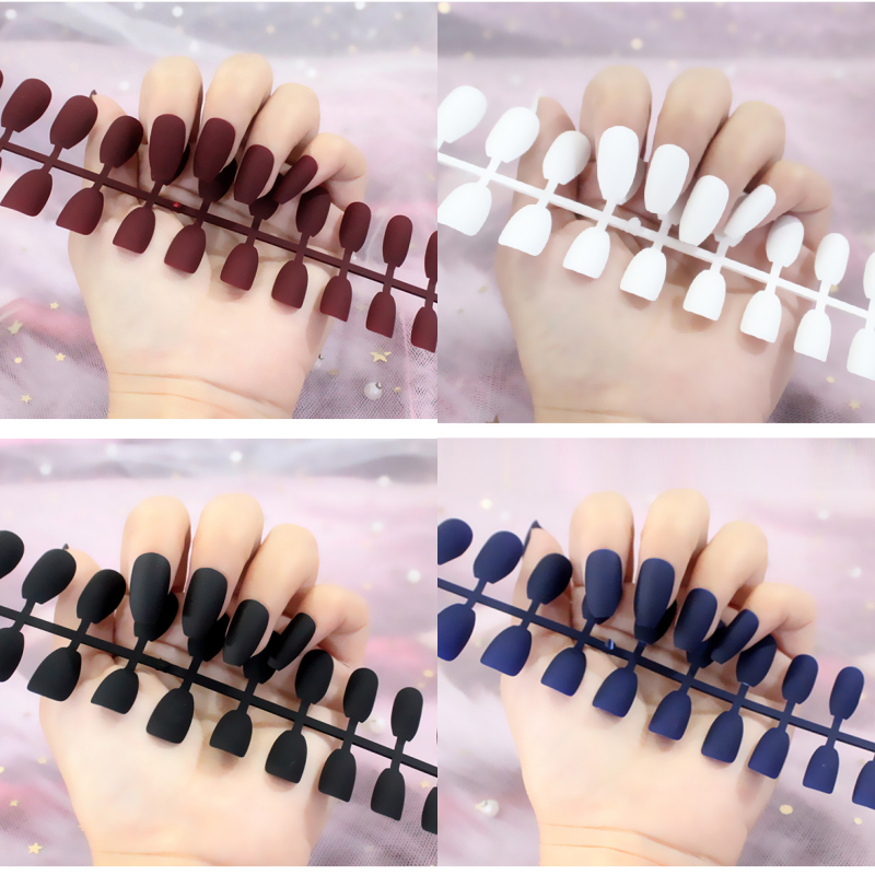 Bộ 24 Móng Tay Giả Dài Siêu Hot Chống Nước Nhiều Màu Sắc Siêu Hot