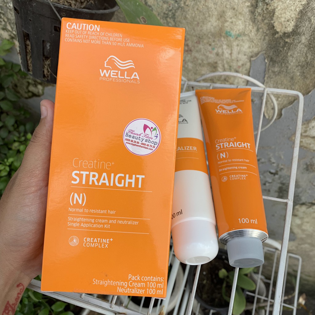Bộ thuốc duỗi tóc Wella Creatine Straight 100ml x2 ( mới)