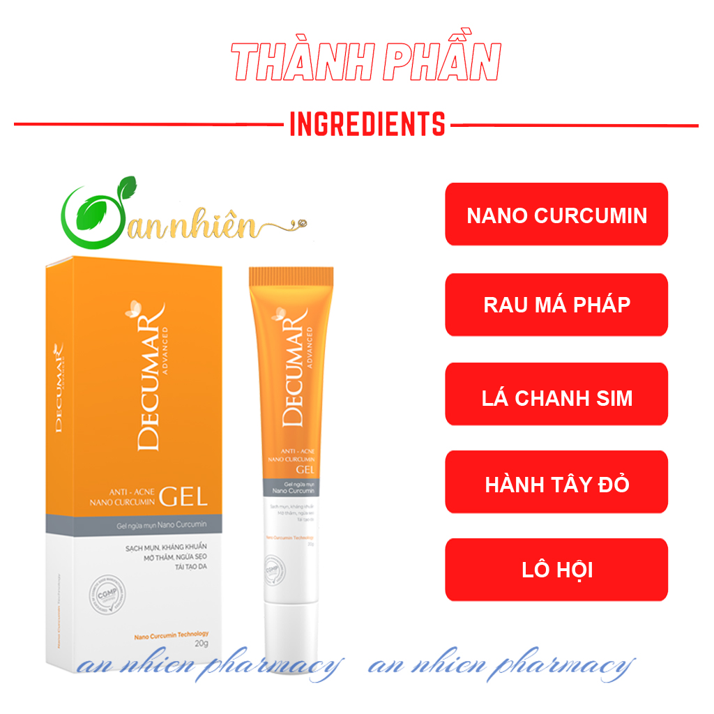 Gel Decumar - Gel ngừa mụn Nano Curcumin