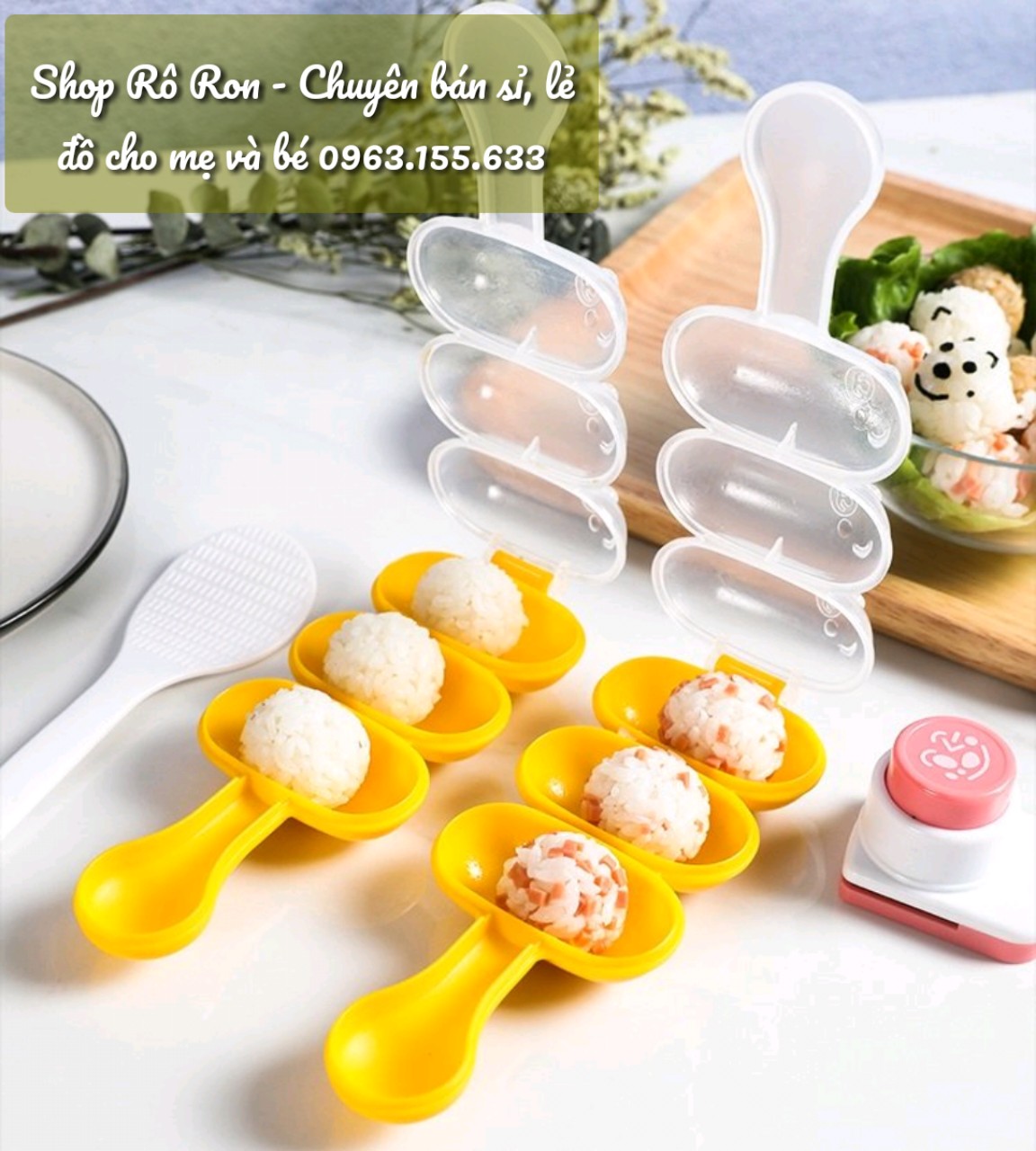 KHUÔN LẮC CƠM BENTO VIÊN TRÒN CHO BÉ [TẶNG KÈM THÌA CƠM]