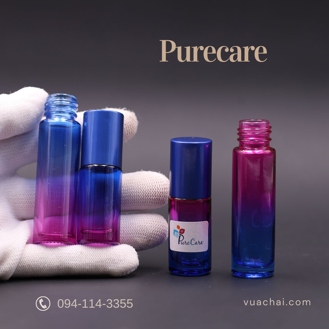 1 PC Gradient Rainbow Ombre Ball Bottle 10Ml Gradient Color Thick Glass Roll On Essential Oil Empty Parfum Bottles Roller Ball Travel Use Necessaries