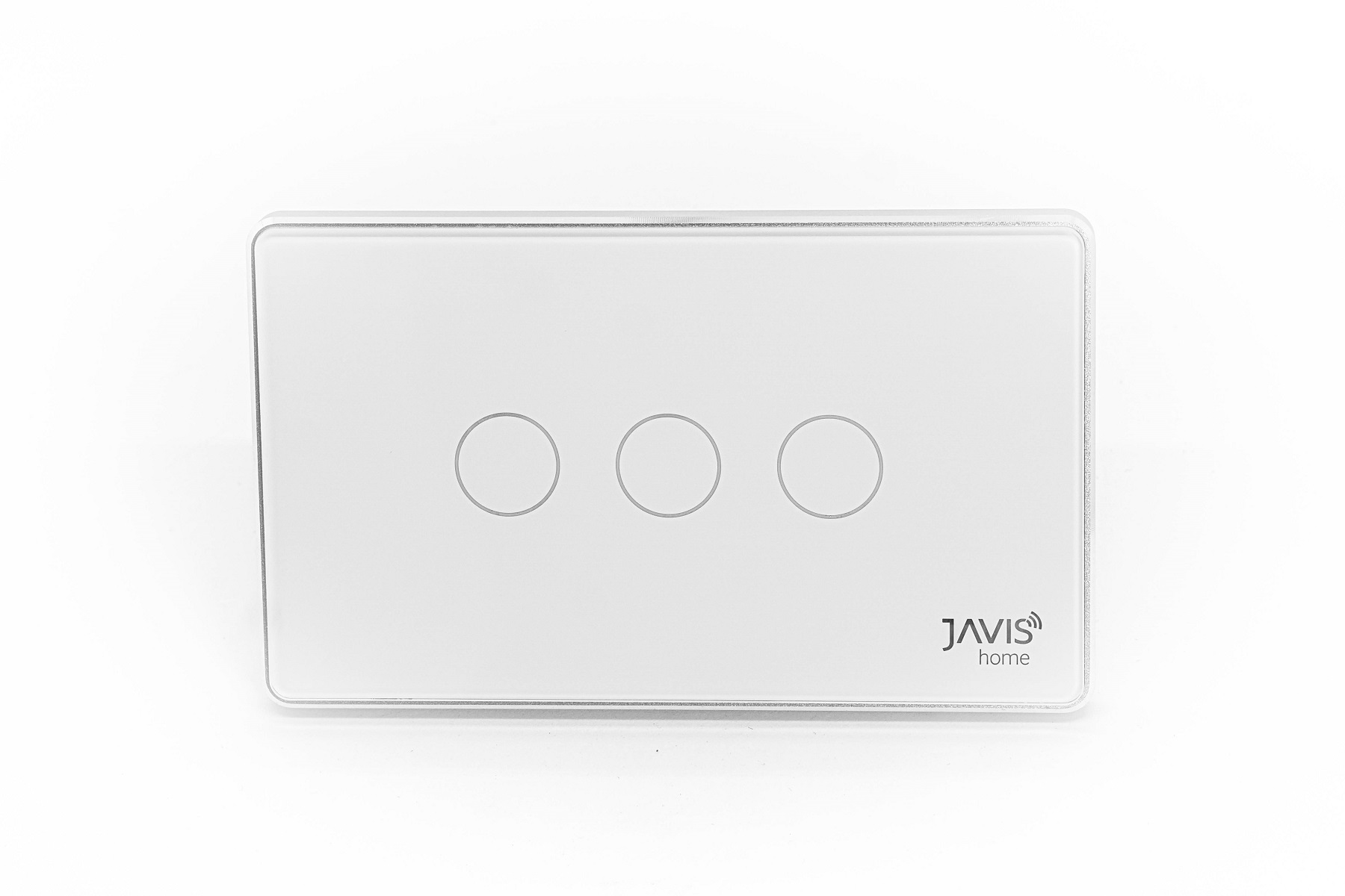 CÔNG TẮC ZIGBEE JAVIS 3 NÚT (3 GANG) CHỮ NHẬT TRẮNG VIỀN BẠC