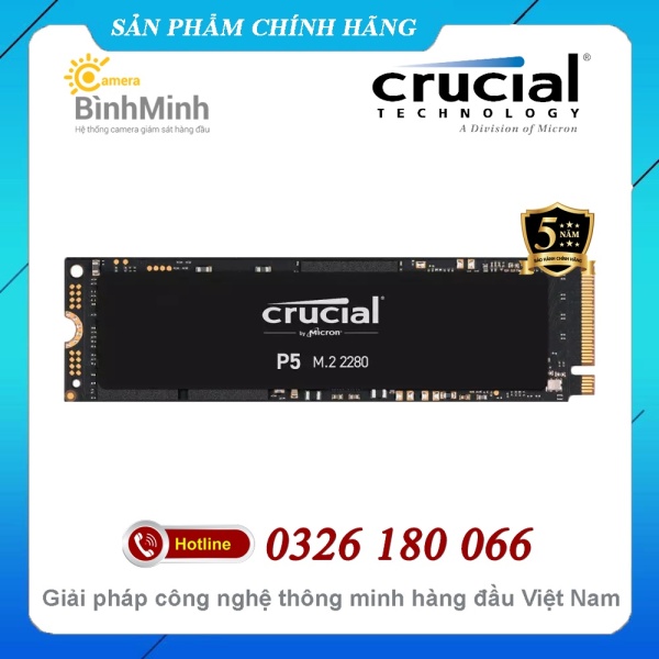 Ổ Cứng SSD 1TB/ 2TB Crucial P5 NVMe M.2 PCIe 3D-NAND Gen3 x4 2280 (CT1000P5SSD8 / CT2000P5SSD8)