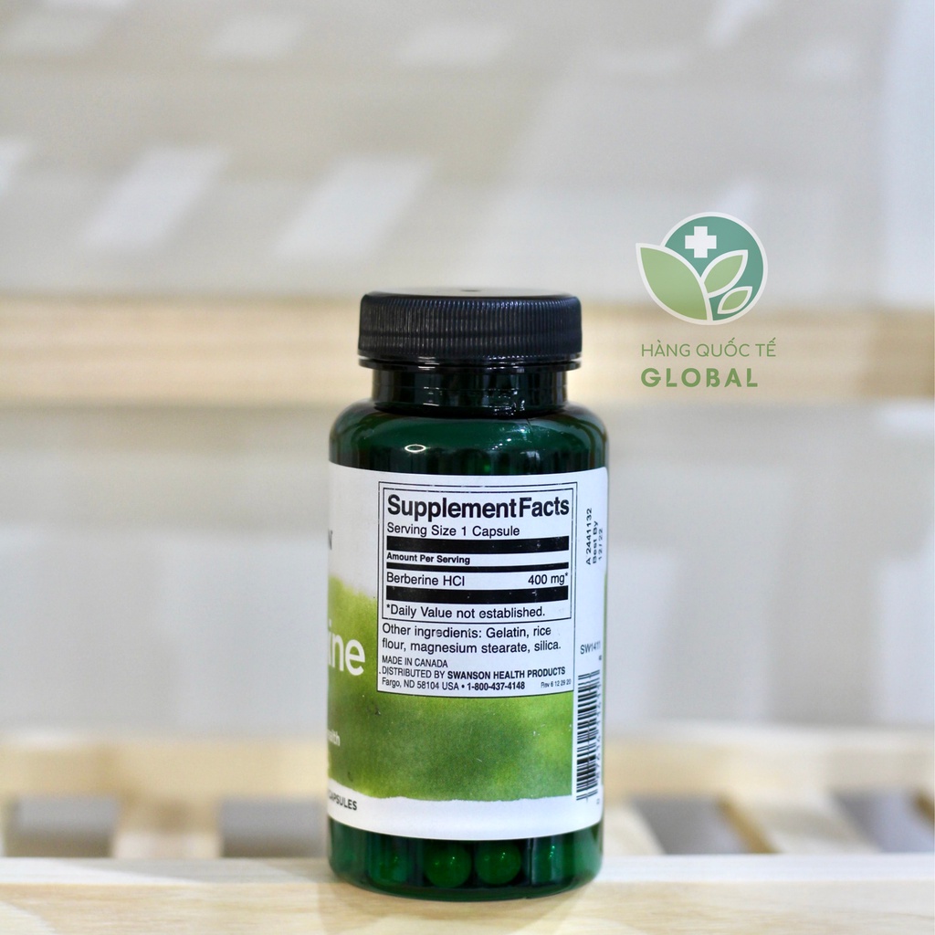 [Hàng Quốc Tế] SWANSON BERBERINE,60 viên,Tăng cường hỗ trợ sức khỏe tim mạch