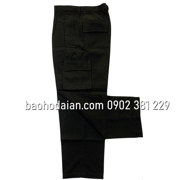 Quần bảo vệ túi hộp kaki thành công màu đen