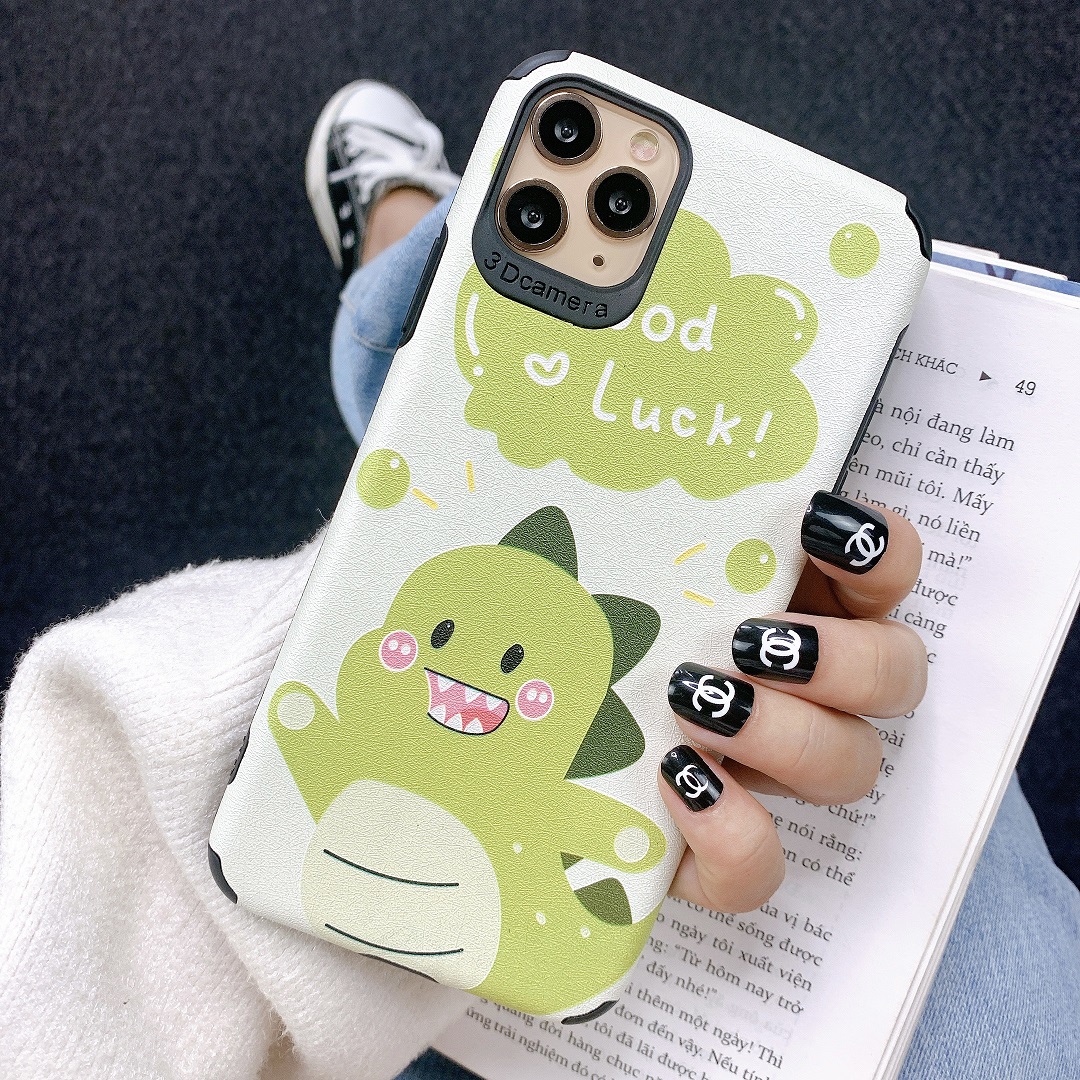 Ốp Lưng Da IMD Dino Good Luck !