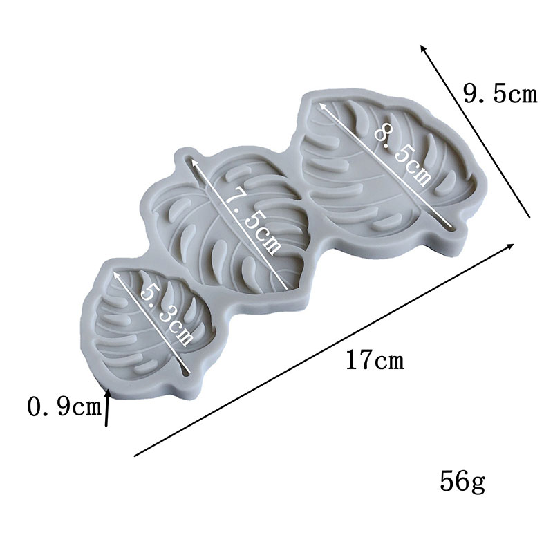 Khuôn vỉ 3 lá sake nhiệt đới silicon trang trí bánh