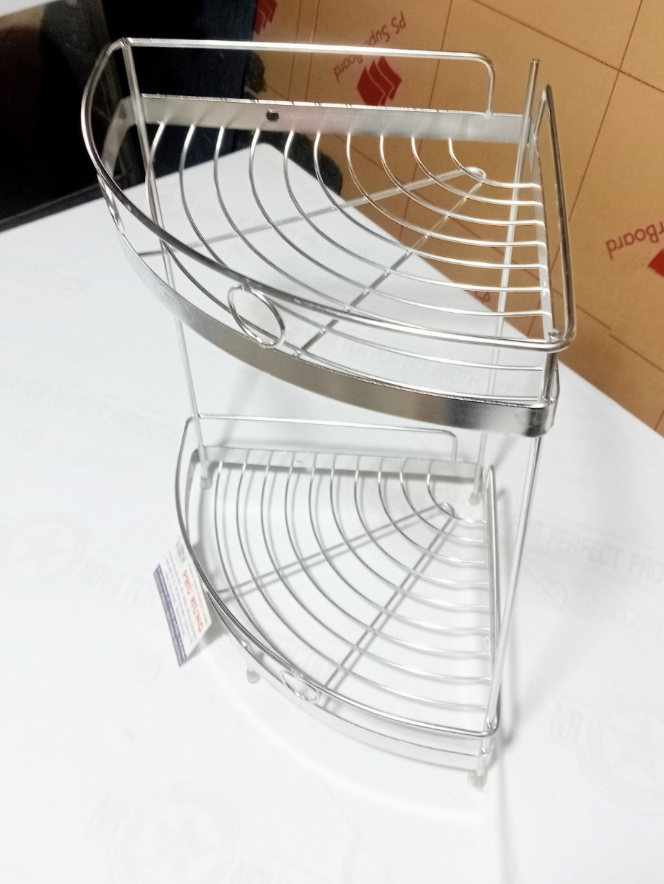 [HCM]Kệ góc 2 tầng inox đặc 100% ( đủ size)