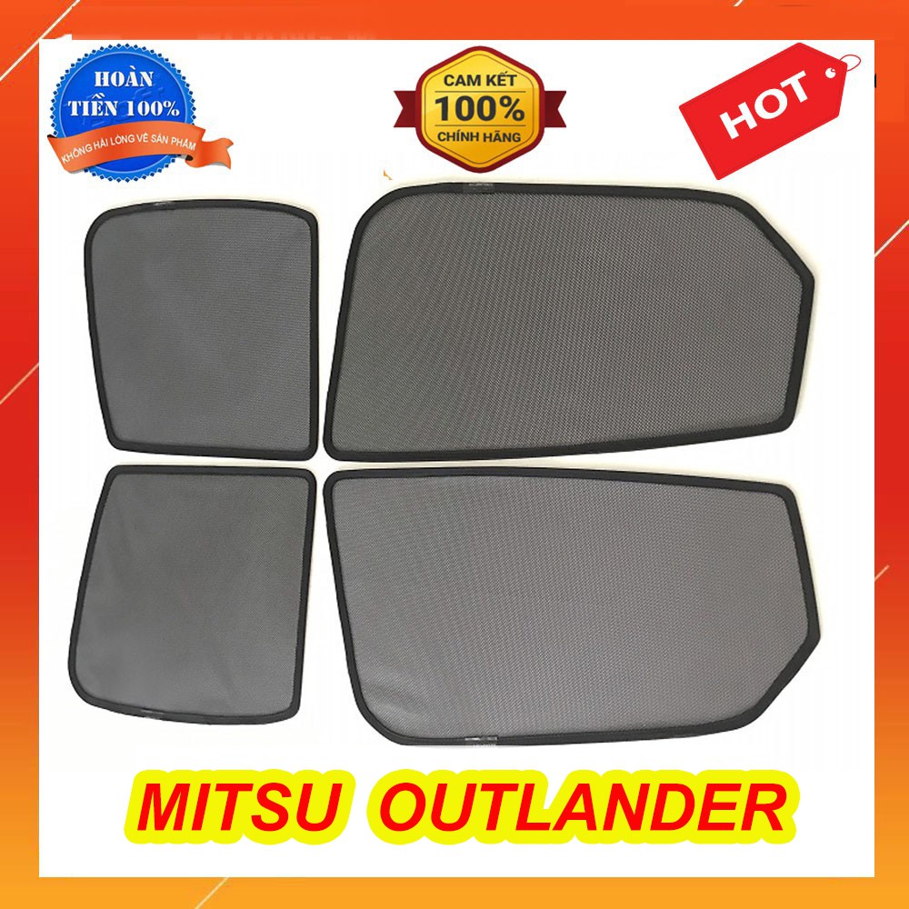 Rèm che nắng nam châm xe Mitsu Outlander đời 2018 2019 2020 bộ 4 tấm che nắng nam châm hít cực mạnh lắp đặt đơn giản che nắng hiệu quả