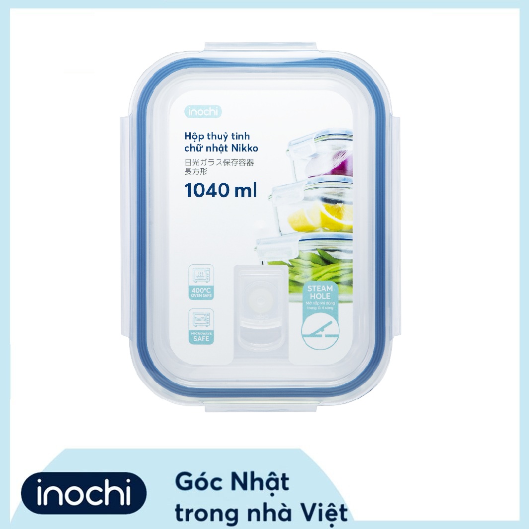 Hộp thuỷ tinh chữ nhật Nikko 1040 ml