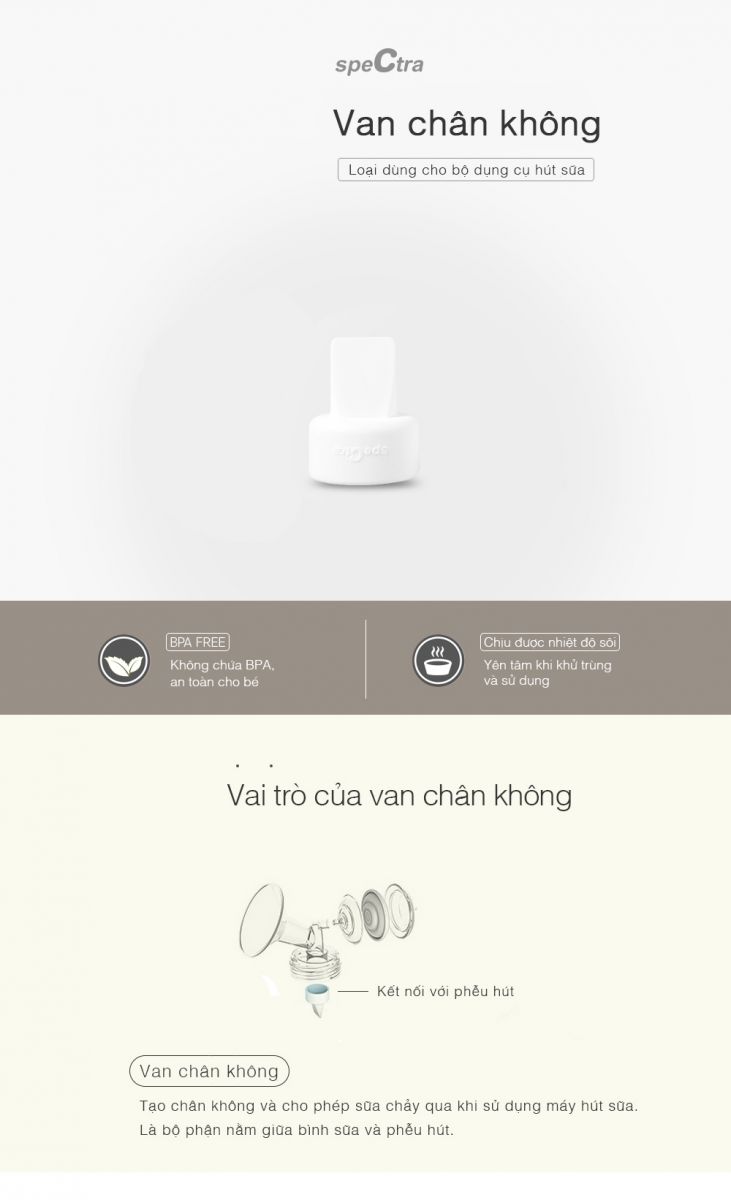 [HCM]Van chân không  cho máy hút sữa điện SPECTRA  (Hàn Quốc)