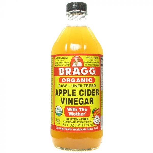 Giấm táo hữu cơ, organic raw apple cider vinegar, 16 fl oz