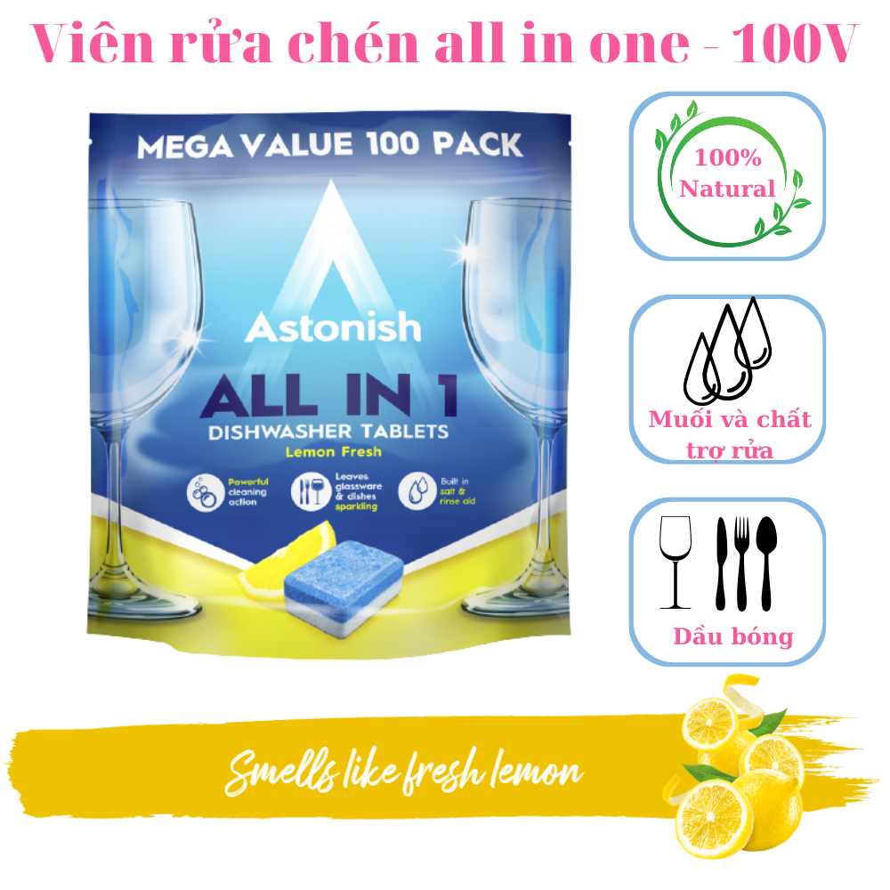Viên rửa chén bát all in 1 Astonish C2171 100viên