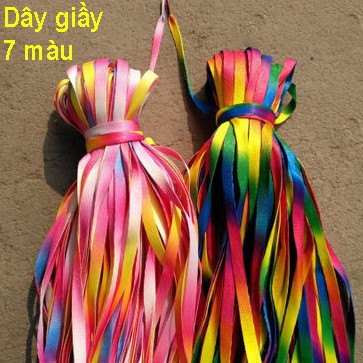 Dây giày 7 màu - dây giày phát sáng dạ quang -dây buộc giày 7 màu cầu vồng siêu đẳng