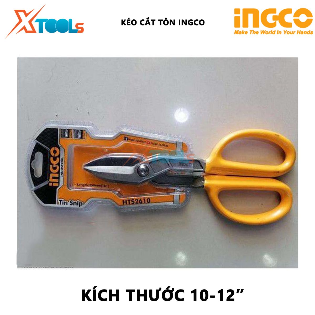 Kéo cắt tôn nhỏ INGCO | kéo cắt thép đa năng Size:10-12" Chất liệu: thép không gỉ dùng để cắt tôn, cắt nhựa, cao su hoặc dây đồng lưới