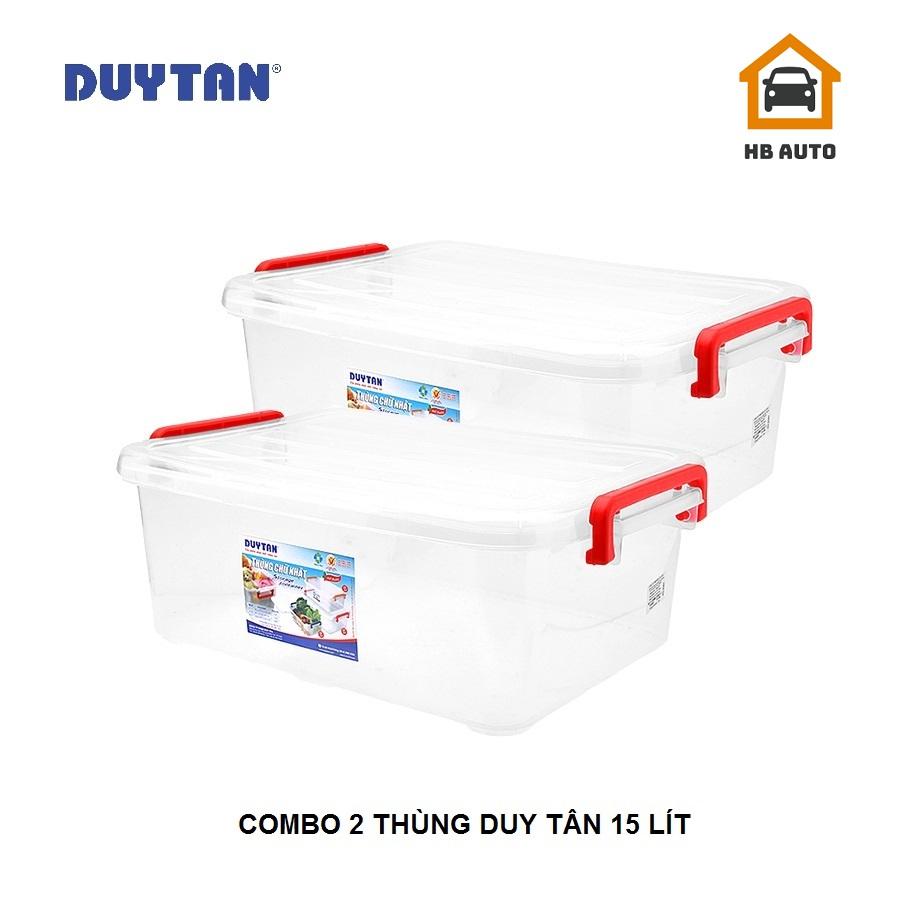 [FreeshipMAX] [HCM]Combo 2 Thùng Nhựa Duy Tân Trong Suốt 15 Lít (45.7 x 31.8 x 16.1 cm) No.H116