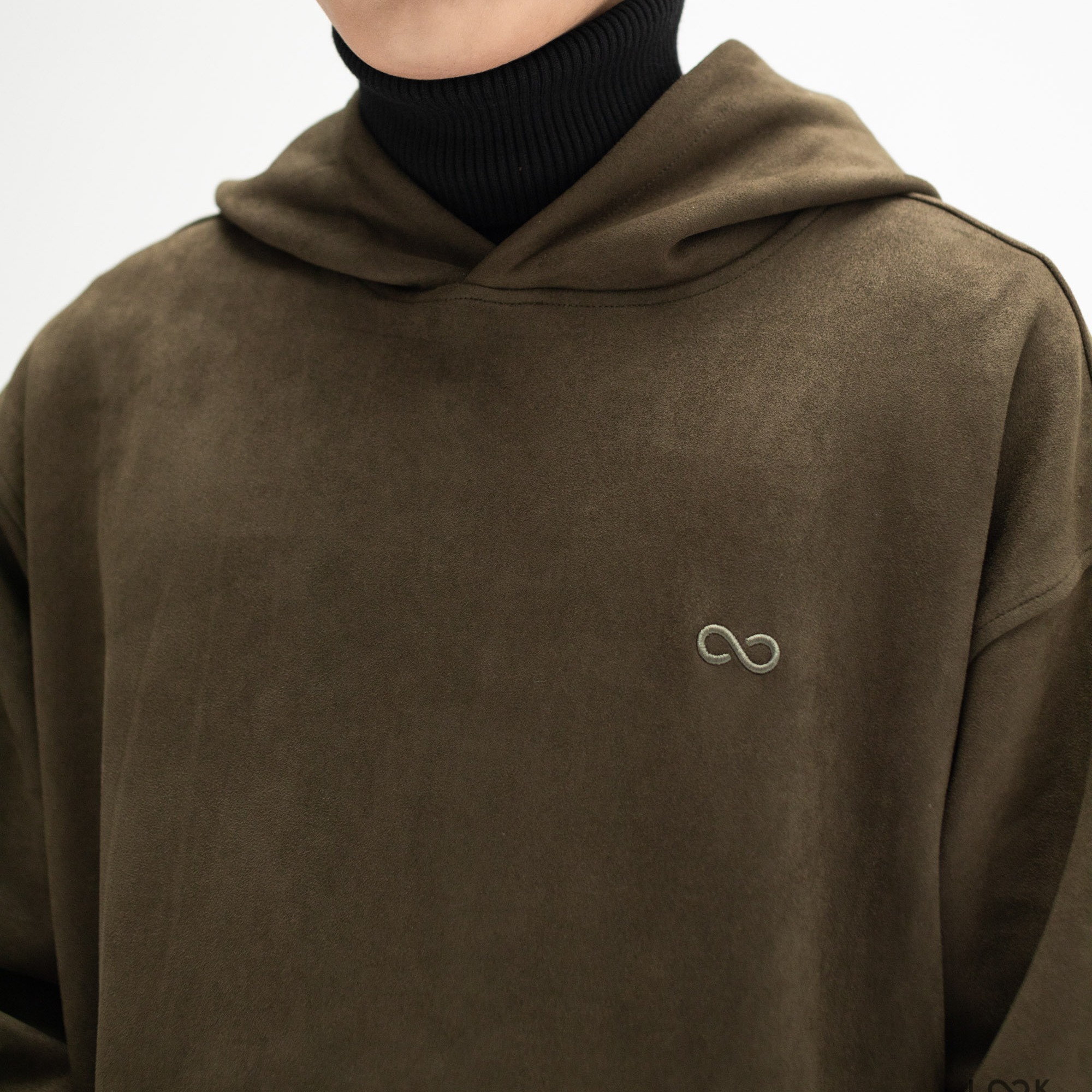 Áo hoodie basic da lộn LOOK SUEDUE HOODIE