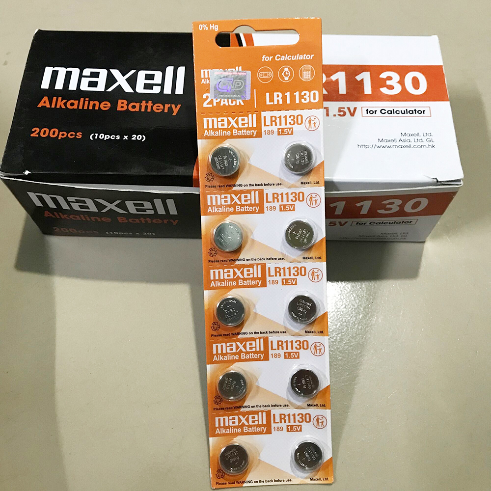 4 viên Pin LR1130 Maxell Alkaline 1.5 V