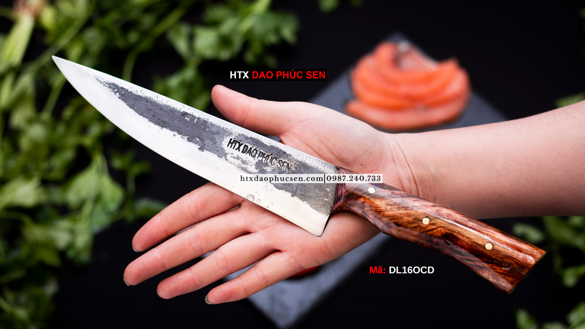 Dao lọc thịt cán ốp nhíp xe rèn thủ công - DL16OCD