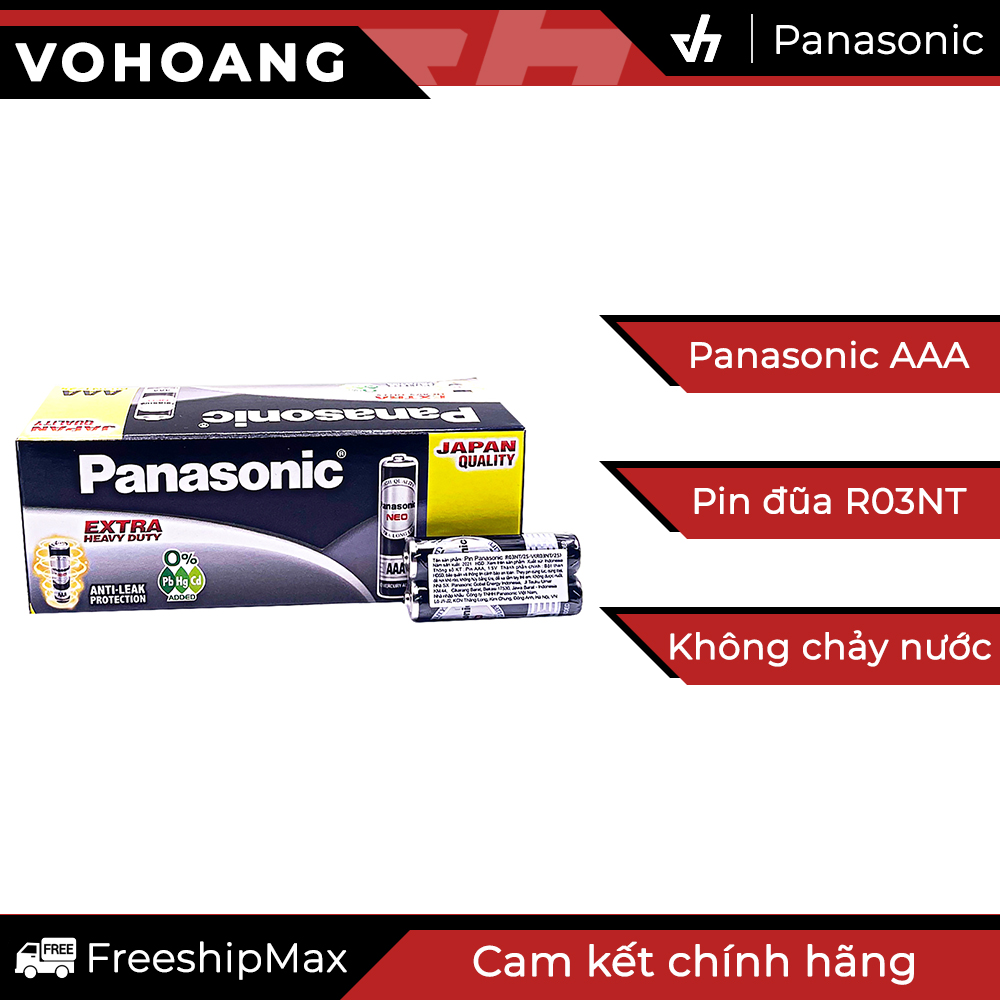 Hộp 60 viên pin panasonic r03nt - pin đũa aaa 1.5v không chảy nước