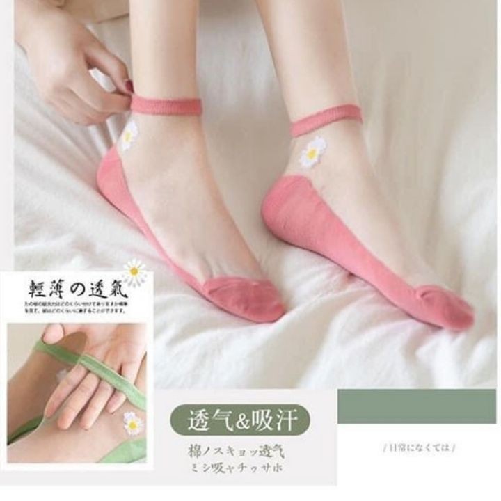 [HCM]Set 10 đôi vớ lưới thêu hoa cúc