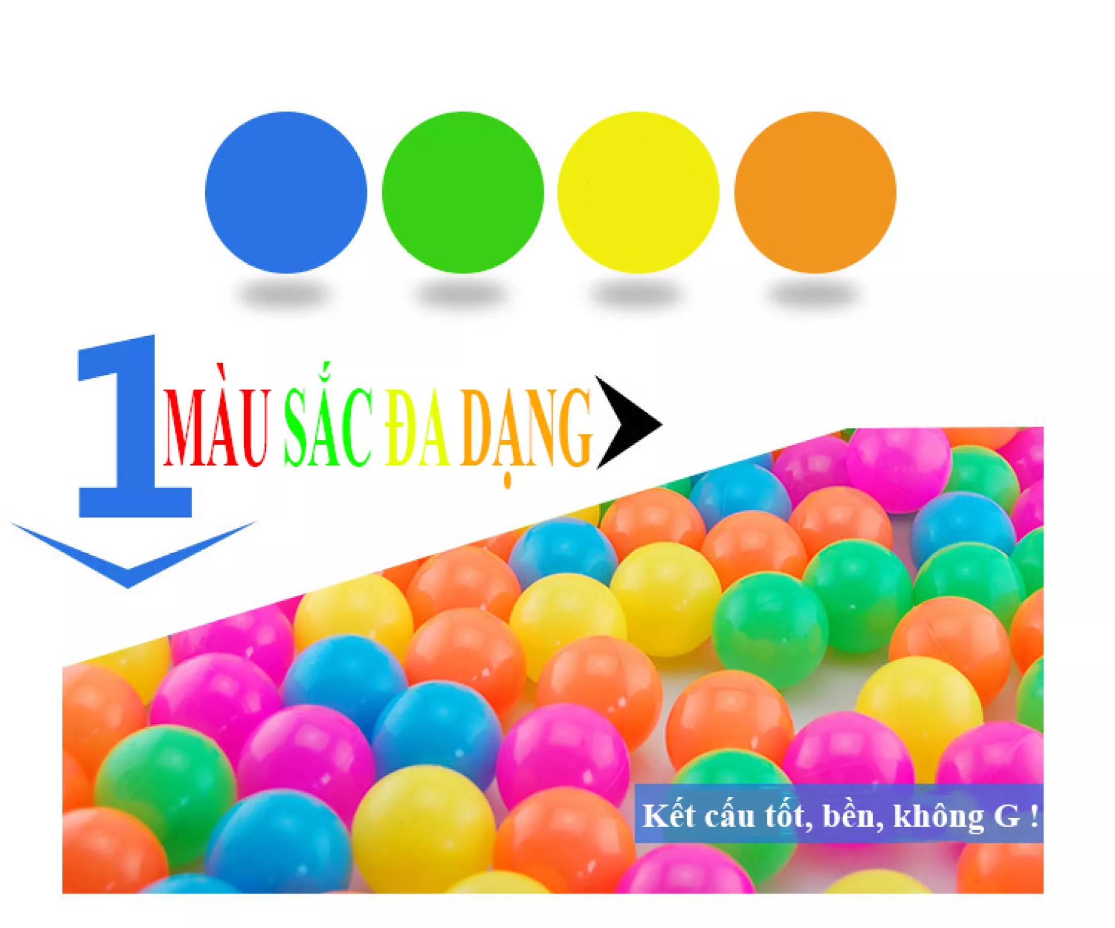 Túi 100 quả bóng nhựa cho bé